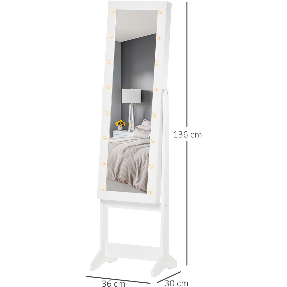 Portland Full Body Mirrored Jewellery Cabinet with Warm White LED Image 7