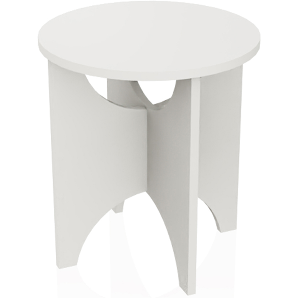 Decorotika Merit White Round Side End Table Image 2