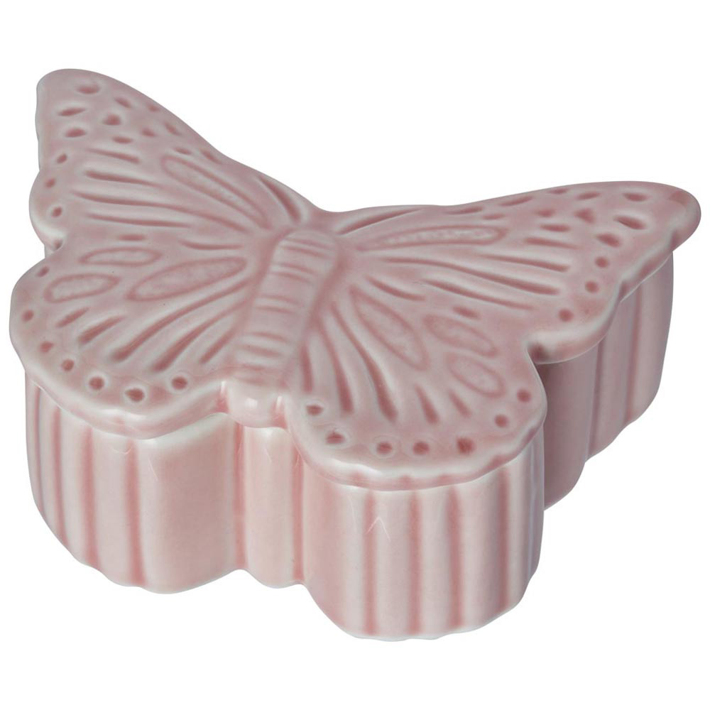 Wilko Pink Butterfly Trinket Dish Image 4