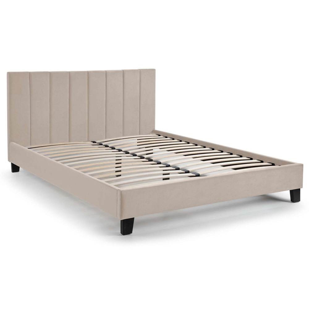 Julian Bowen Rosa Small Double Cream Velvet Upholstered Bed Image 3