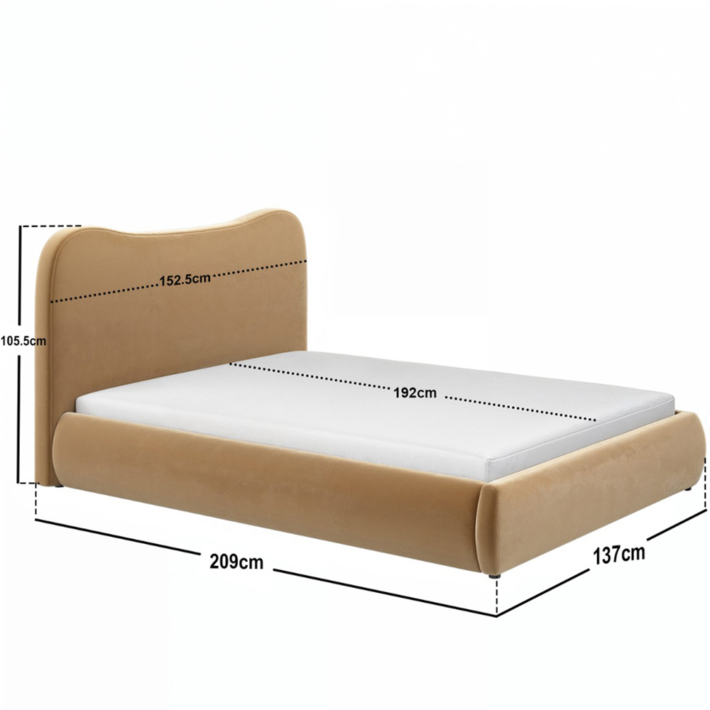 Solace+Co Ember Double Sand Velvet Ottoman Bed Image 6