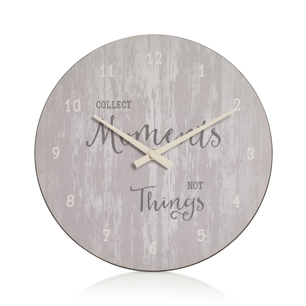 Wilko Grey Slogan Wall Clock Wilko