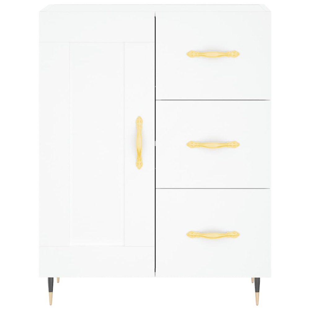 vidaXL Single Door 3 Drawer 3 Shelf White Highboard Image 8