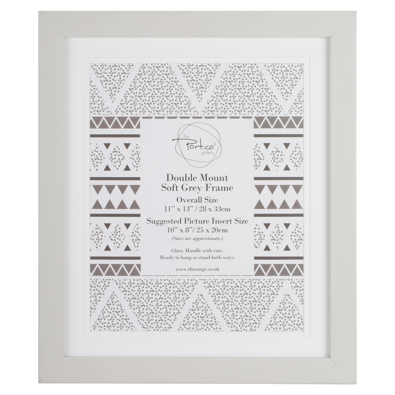 The Port. Co Gallery Soft Grey Photo Frame with 2 Mounts 10 x 8 inch Image 1