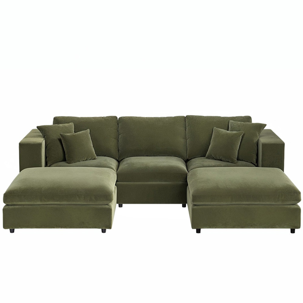 Solace+Co Asher Khaki Green Footstool Image 5