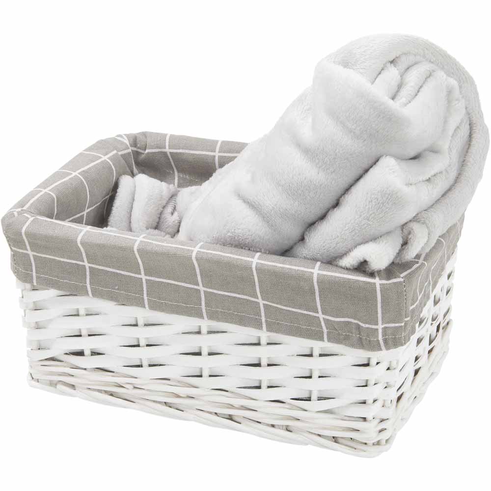 Wilko White Wicker Basket Small Wilko