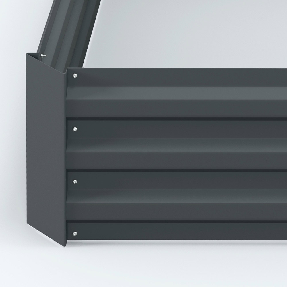 Outsunny Dark Grey Galvanised Easy Setup Raised Garden Bed Planter Box 2 Pack Image 3