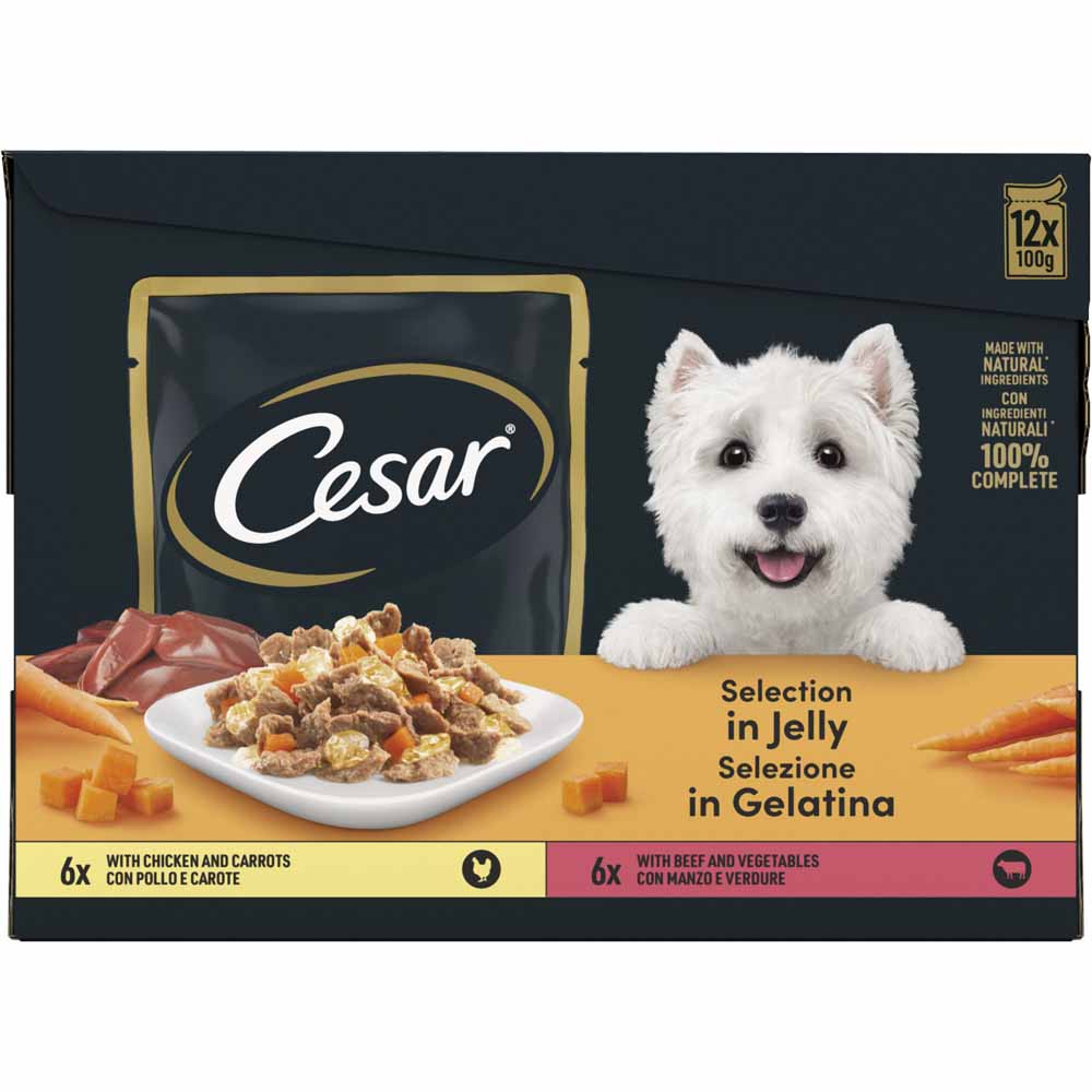 Cesar Deliciously Fresh Dog Food Pouches Mixed Selection in Jelly 12 x 100g Image 3