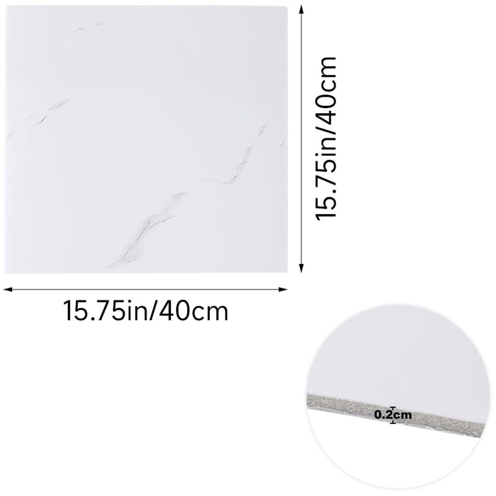 Living and Home Marble Patterned White Self Adhesive PVC Wall Sticker 10 Pack Image 8