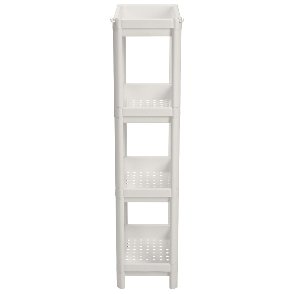 H&O Direct 4 Shelf White Plastic Storage Rack with Drainage Holes Image 2