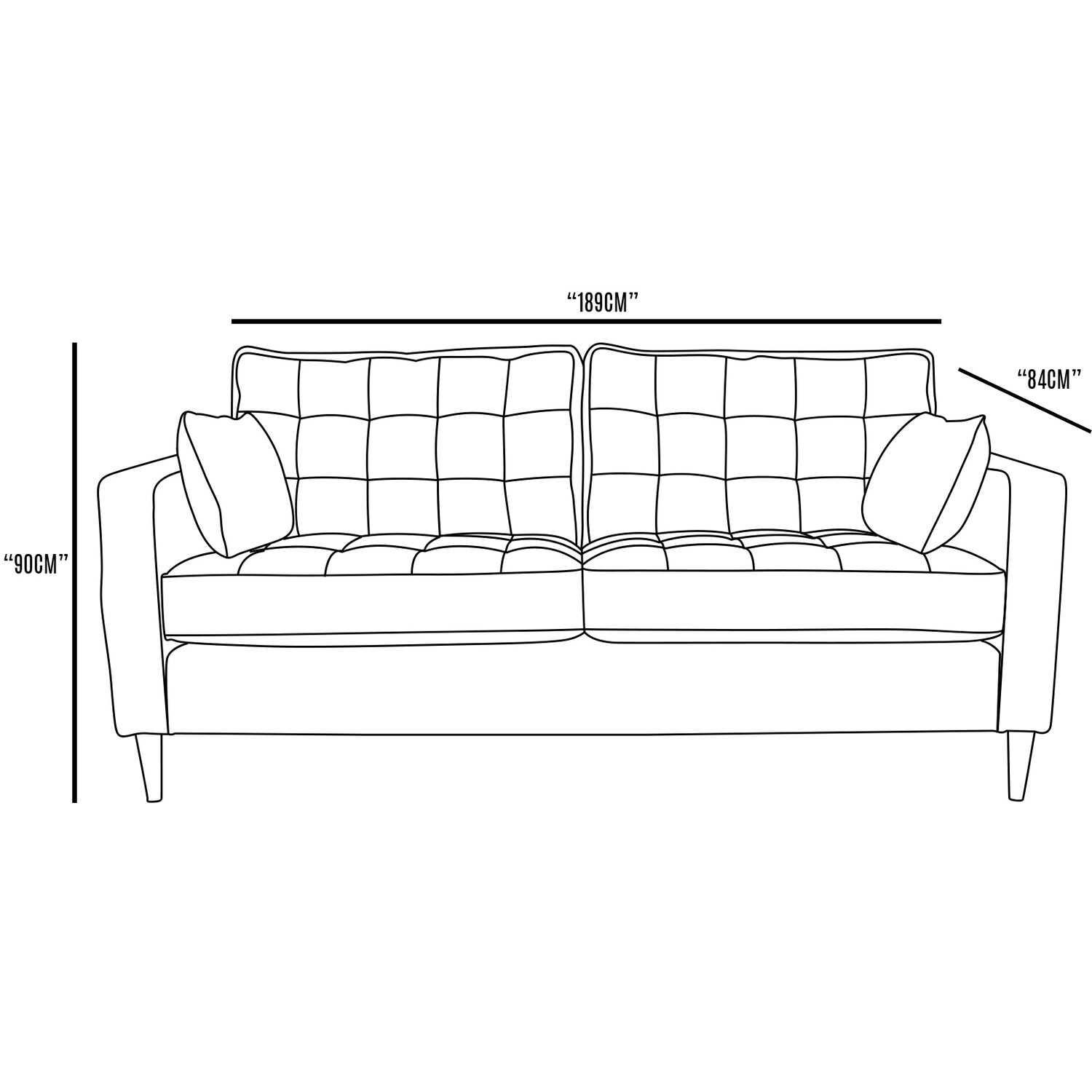 Anabelle 3 Seater Brown Fabric Sofa Image 4
