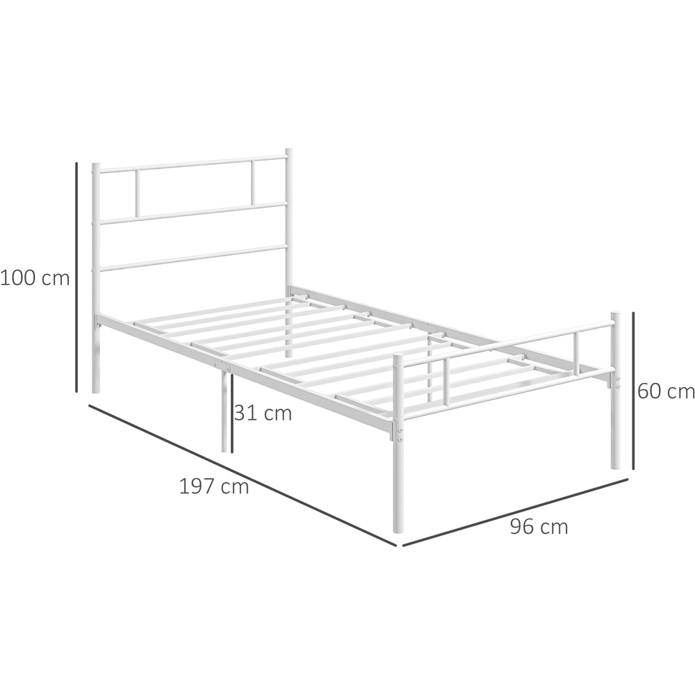 Portland Single White Metal Bed Frame Image 8