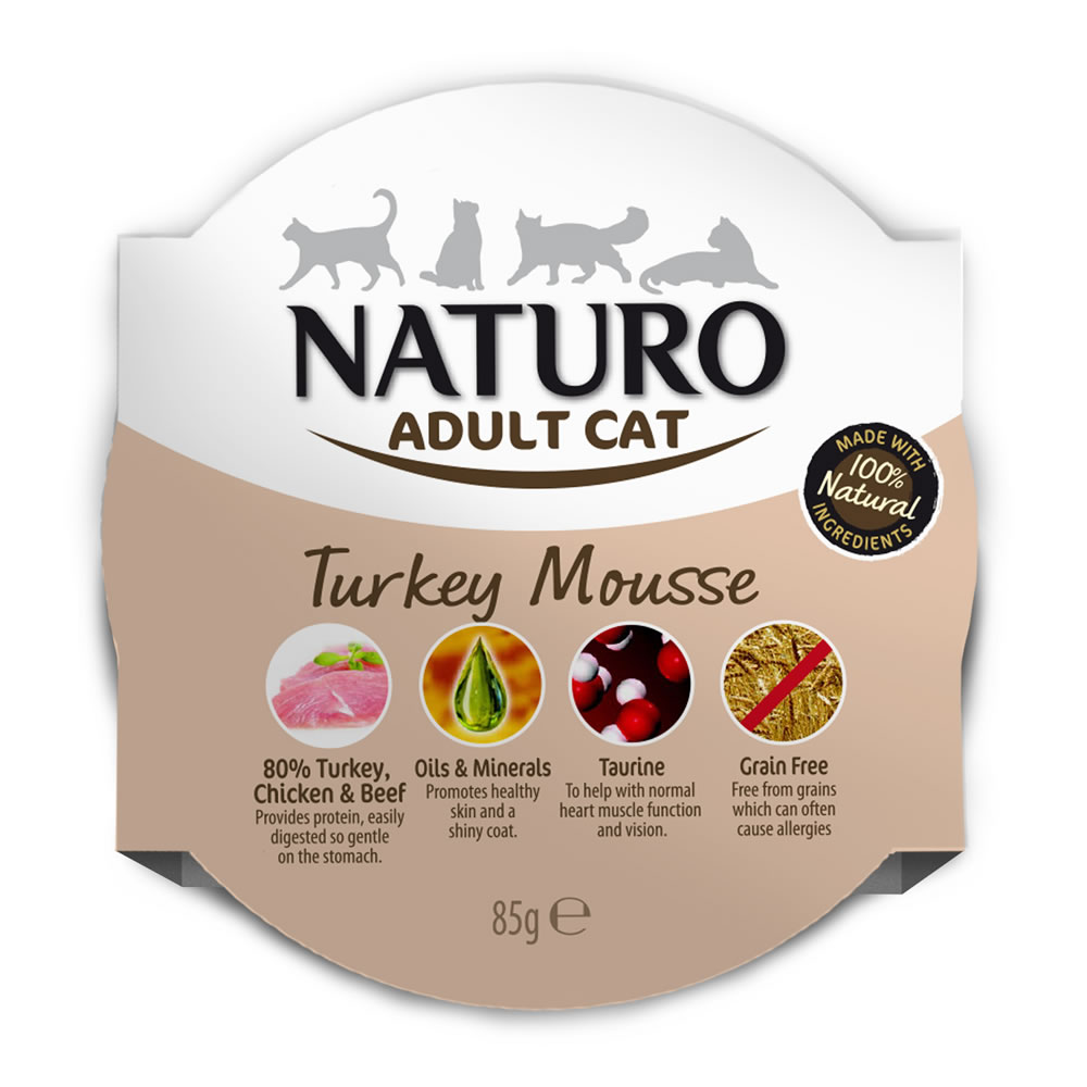 Naturo Adult Cat Turkey Mousse 85g  - wilko
