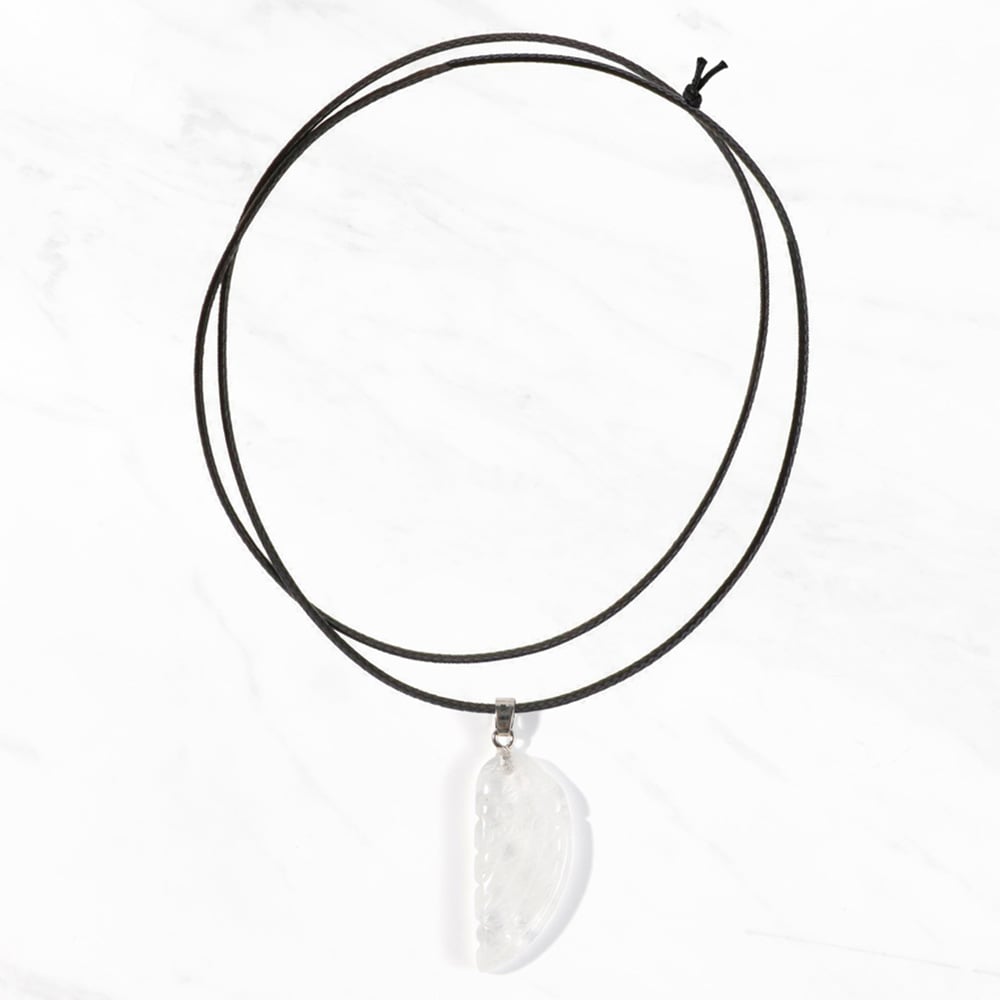 Myga Rock Quartz Angel Wing Pendant Necklace Image 2