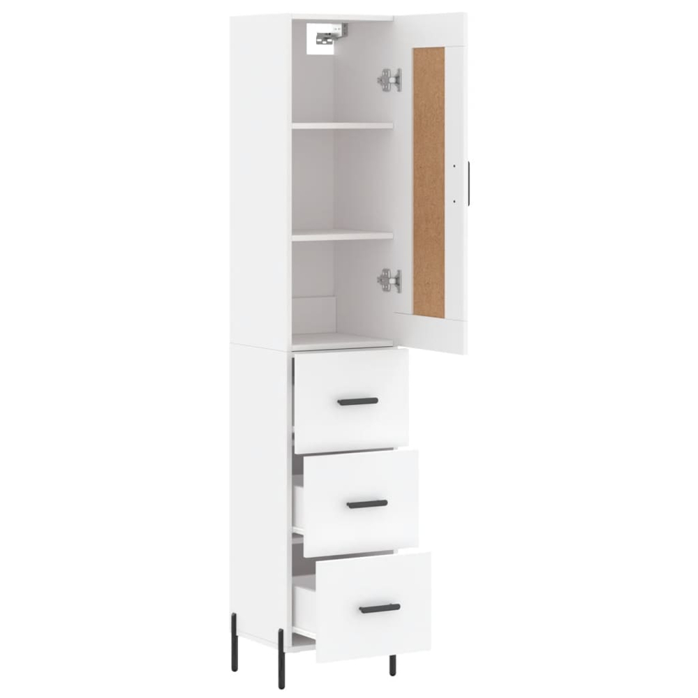 vidaXL Single Door 3 Drawer White Highboard Image 4