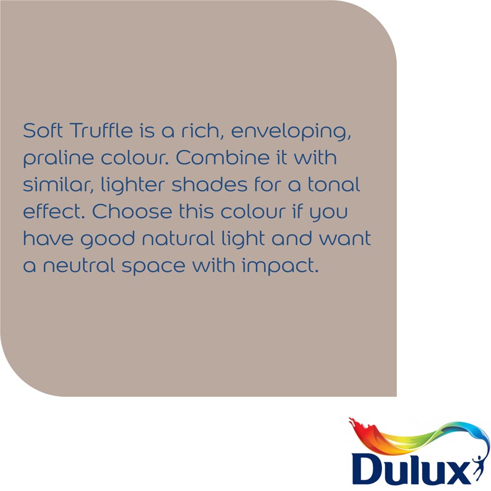 Dulux Walls & Ceilings Soft Truffle Silk Emulsion Paint 2.5L Image 6