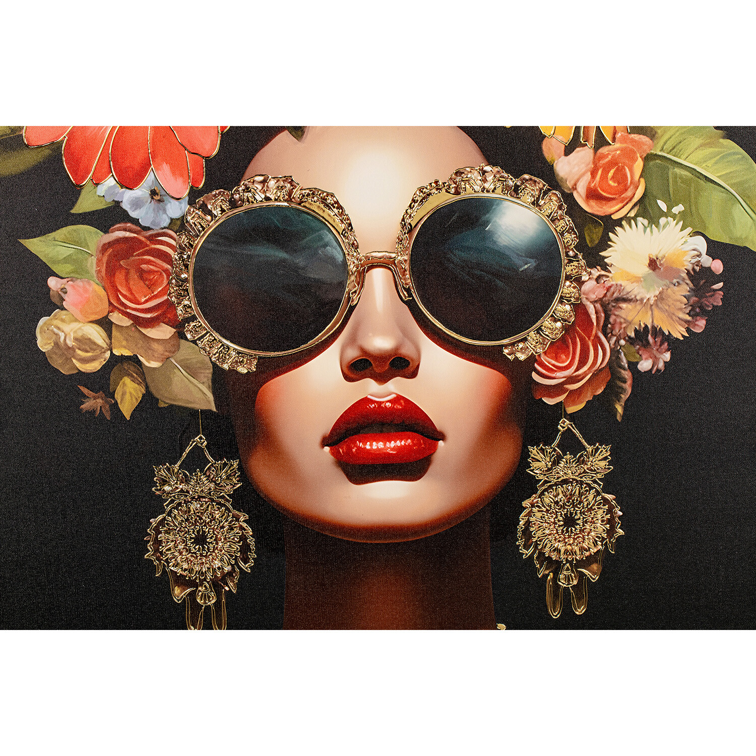 Floral Adorned Lady Foiled Framed Art Image 2