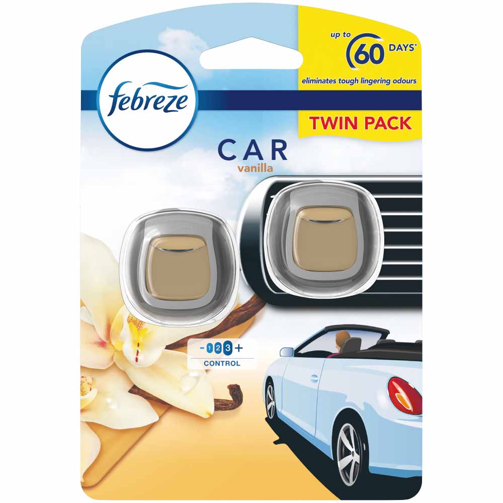 Febreze Car Air Freshener Vanilla Twin Pack Image 1