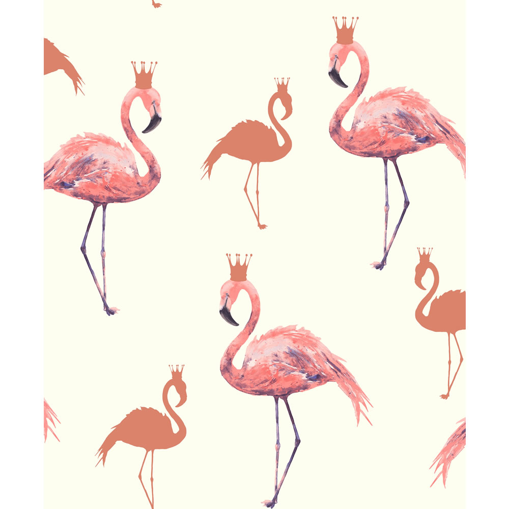 Arthouse Wallpaper Flamingo Queen Coral Image 1