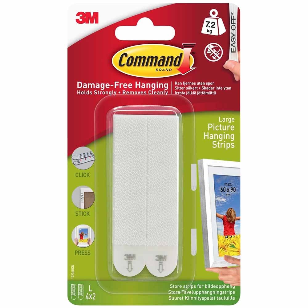 Command Damage Free Large White Picture Hanging Strips 4 pack Image 2