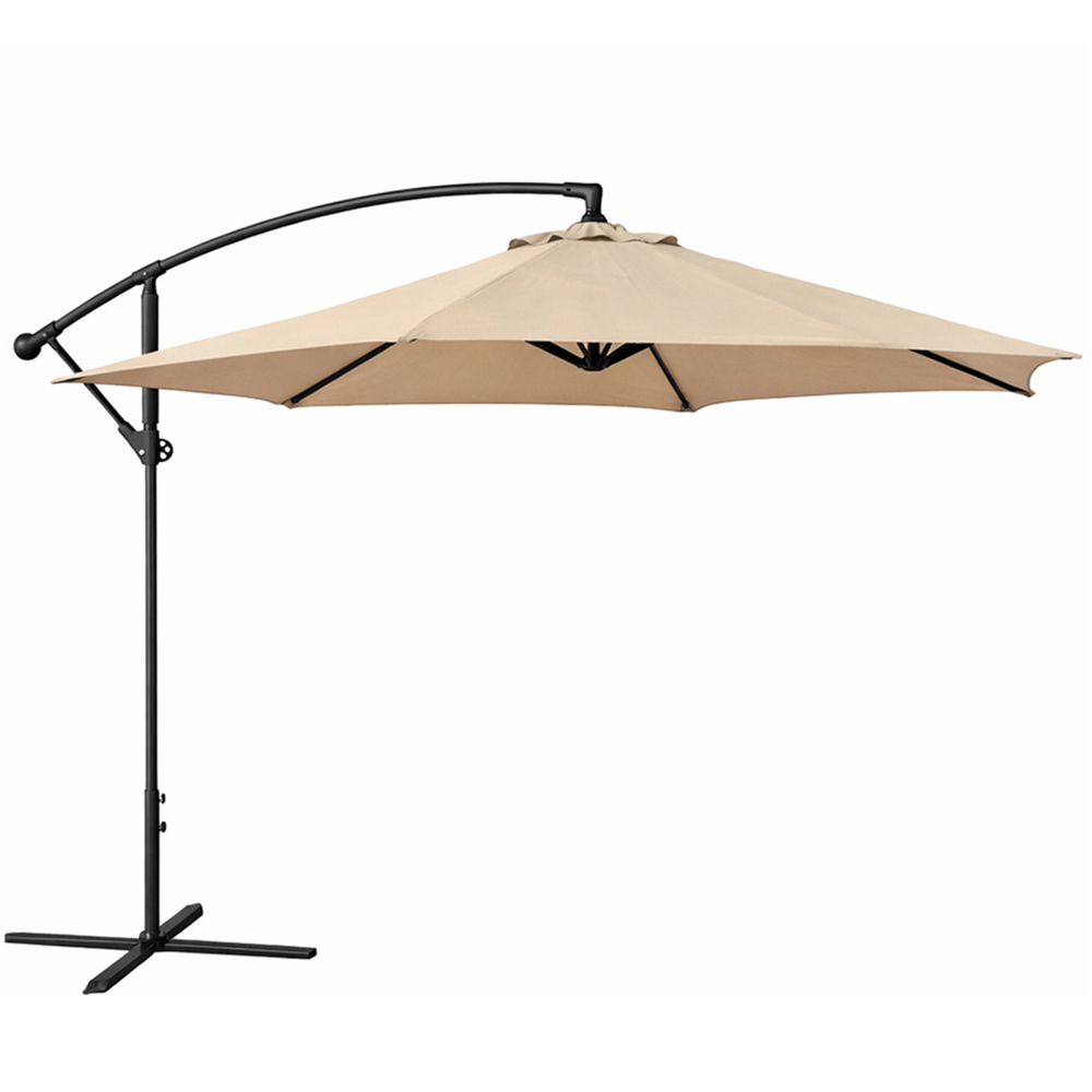 Jack Stonehouse Beige Crank Banana Hanging Parasol 3m Image 1