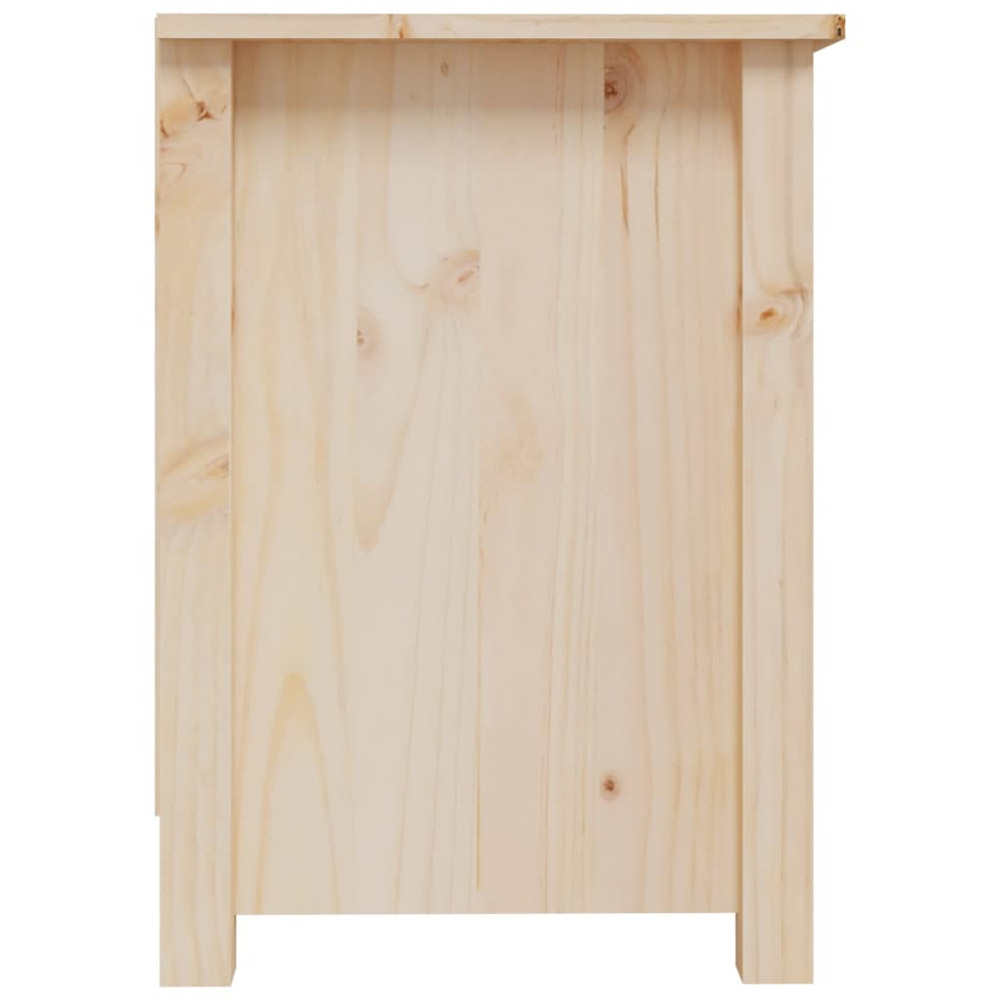vidaXL Single Door 2 Open Shelf Natural Solid Wood Pine TV Cabinet Image 8