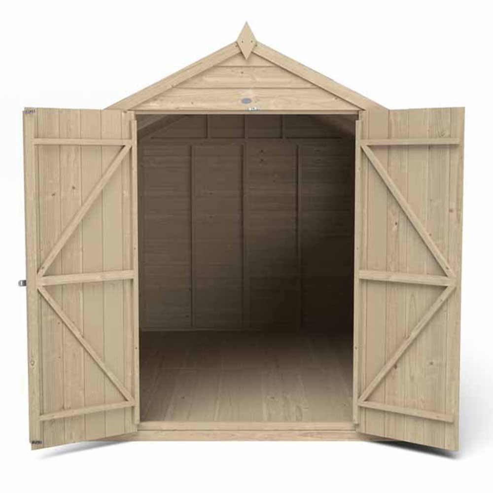 Forest Garden 10 x 6ft Double Door Overlap Pressure Treated Apex Shed Image 4