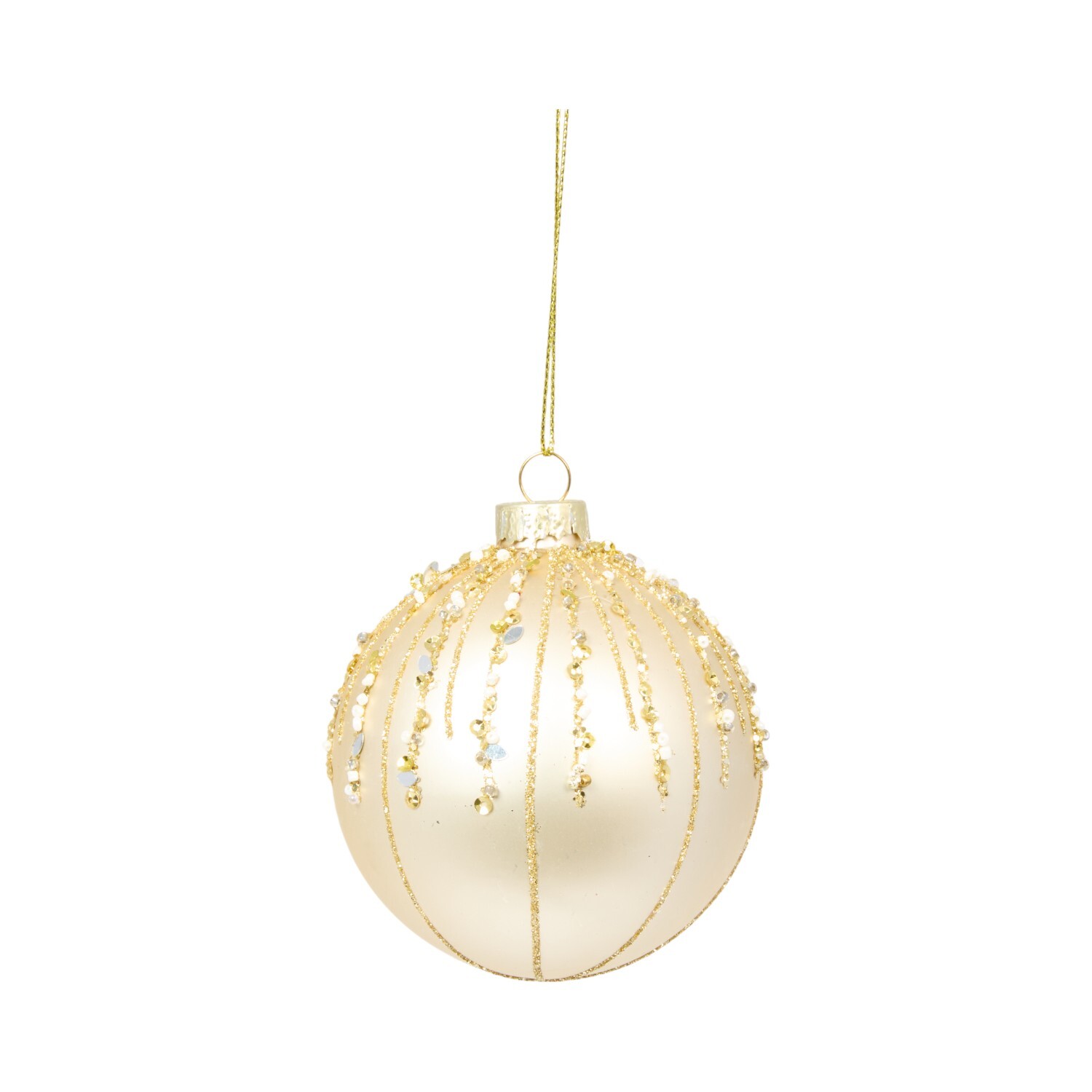 Pack of 6 Glass Baubles Champagne Image 5