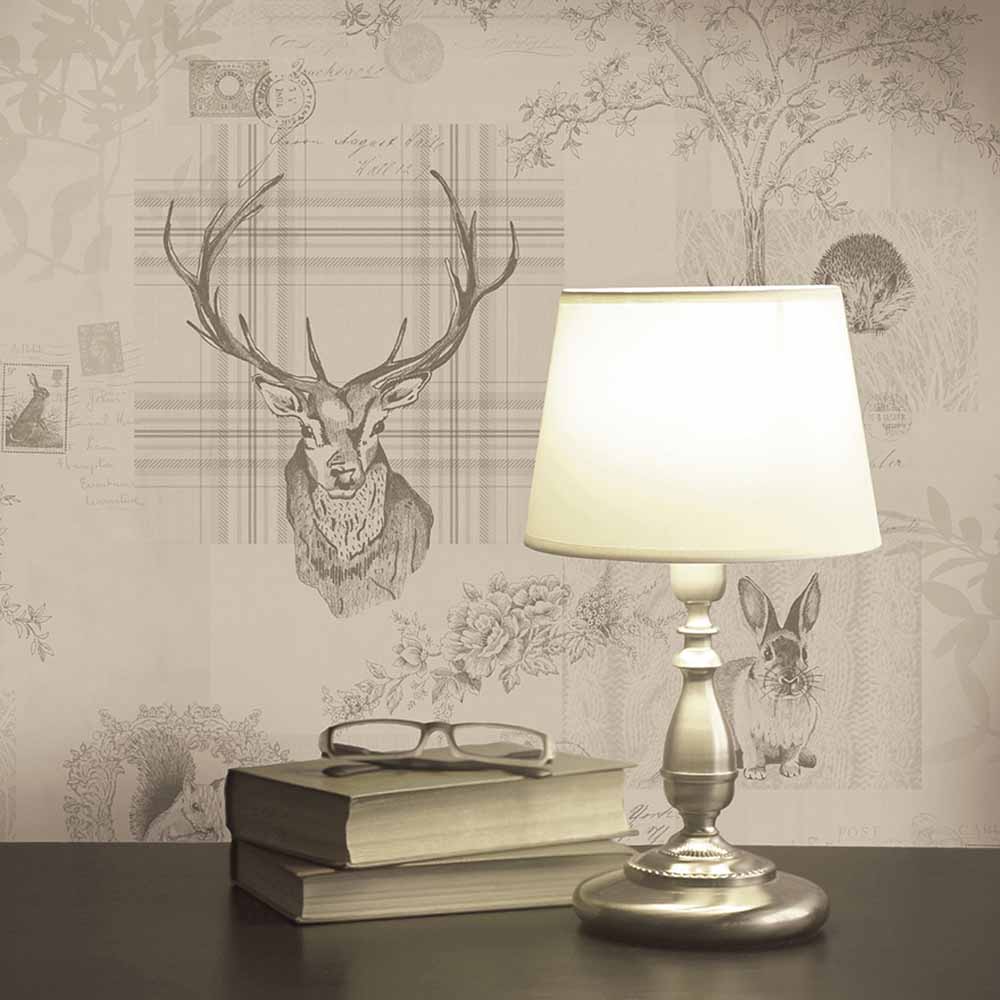 Heather and Dove Grey Richmond Highland Stag Wallpaper World of Wallpaper 50165
