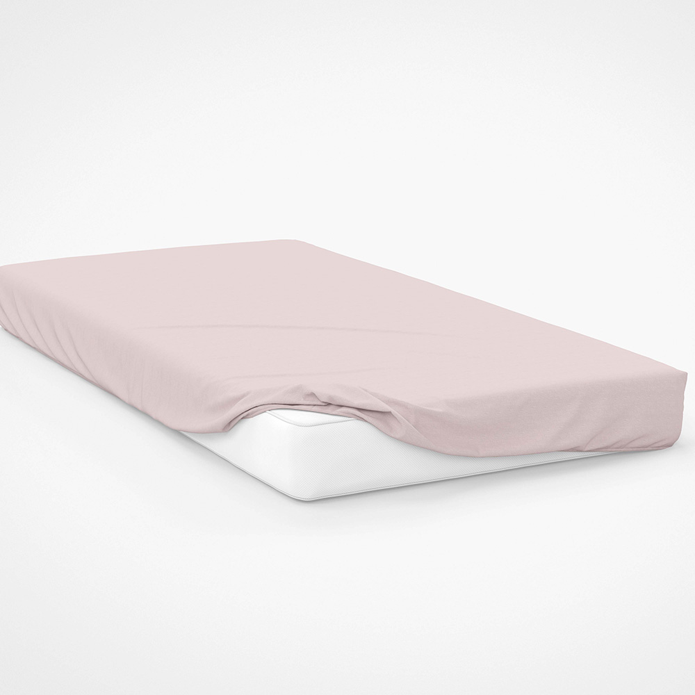 Serene Single Powder Pink Fitted Bed Sheet Image 2