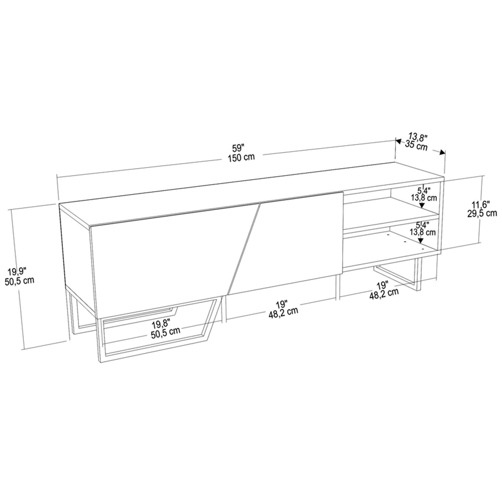 Decorotika Denasse White Marble Effect and Gold TV Unit Image 6