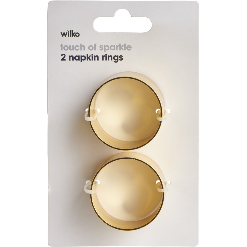 Wilko Gold Napkin Rings 2 Pack Image 2