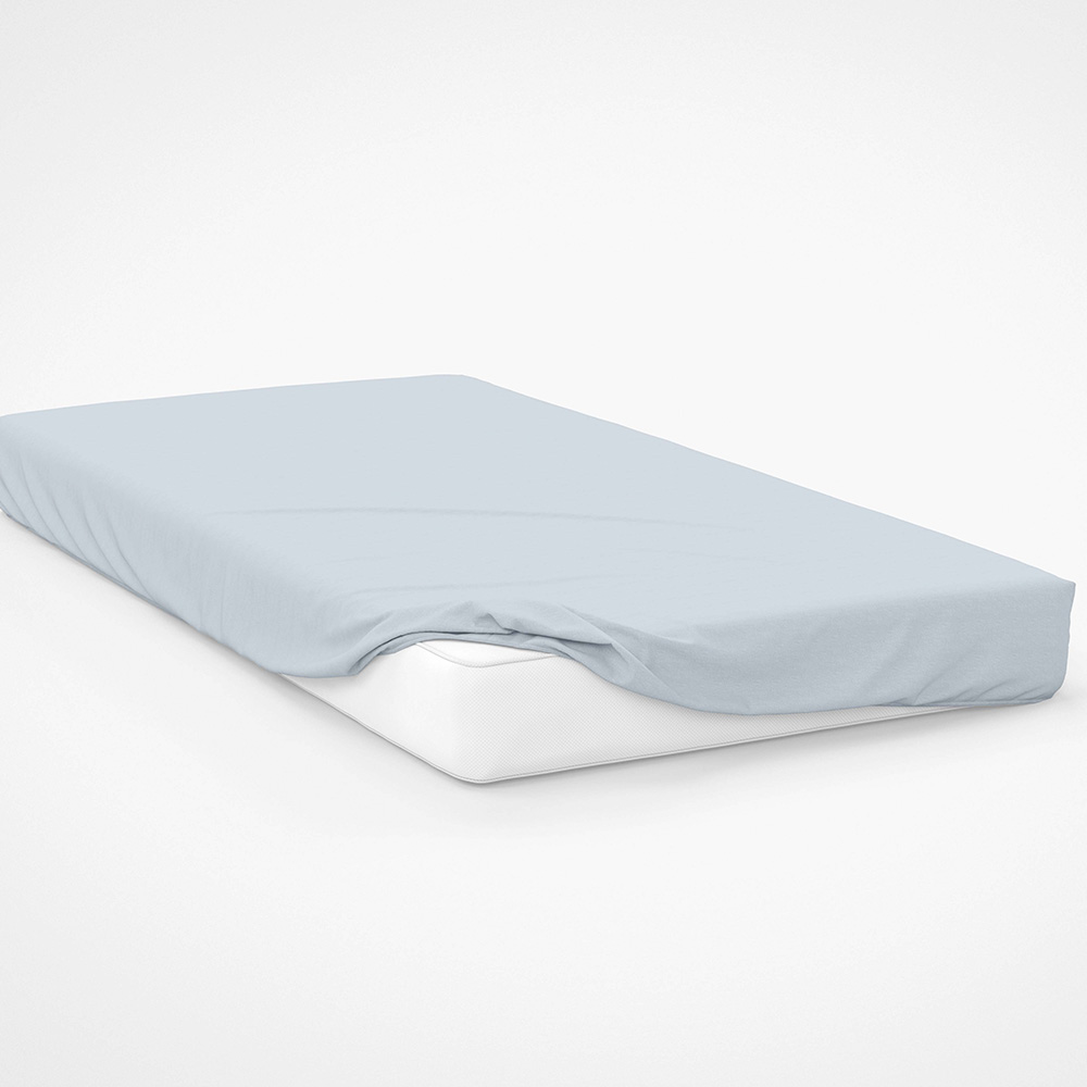 Serene Small Single Duck Egg Blue Fitted Bed Sheet Image 2