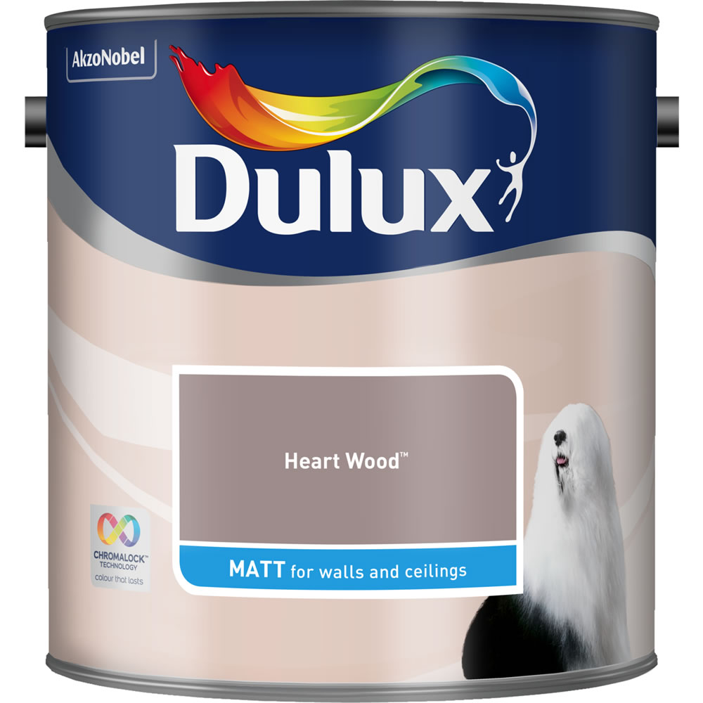 Dulux Matt Emulsion Paint Heart Wood 2.5L Image