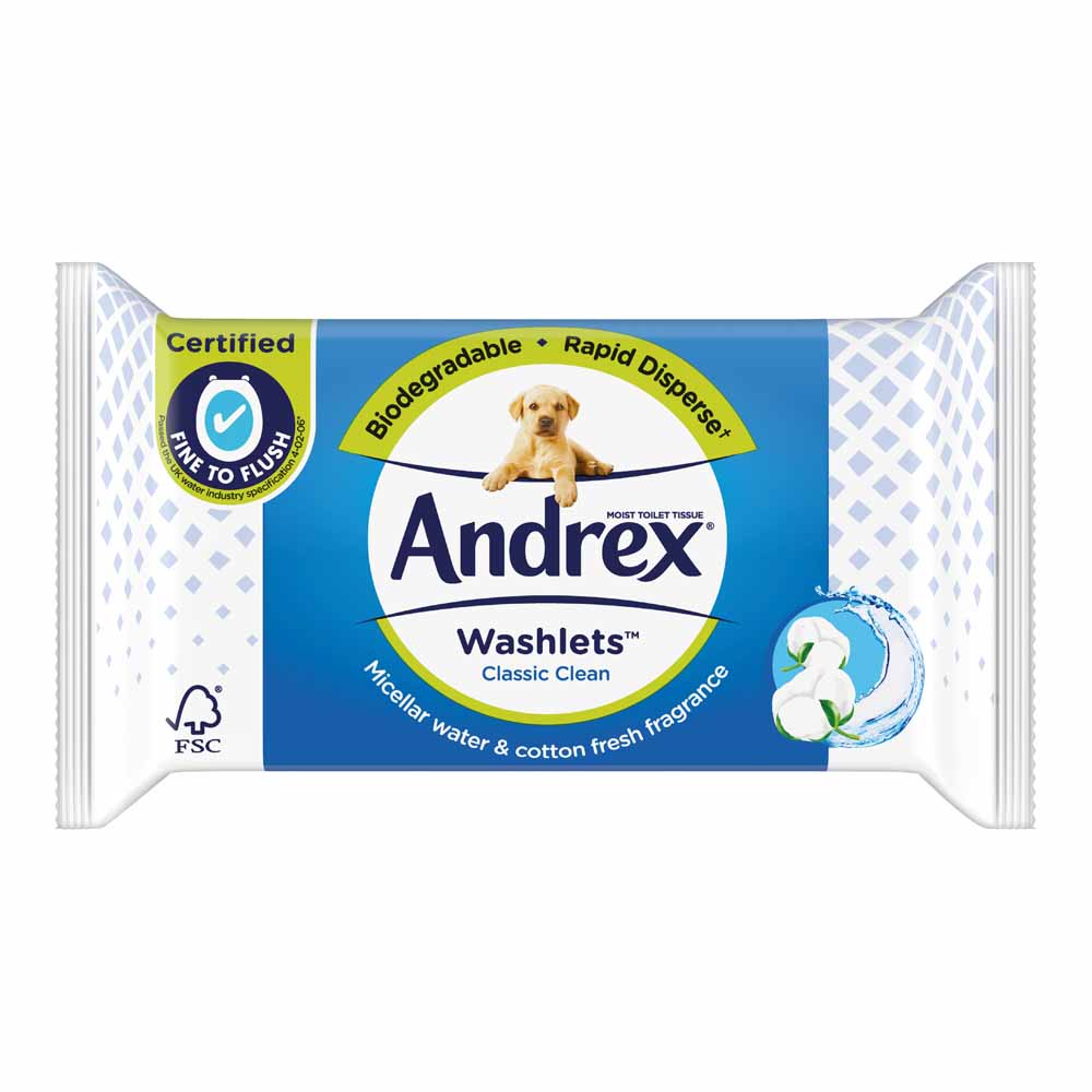 Andrex Washlets Flushable Toilet Tissue 40 pack Image