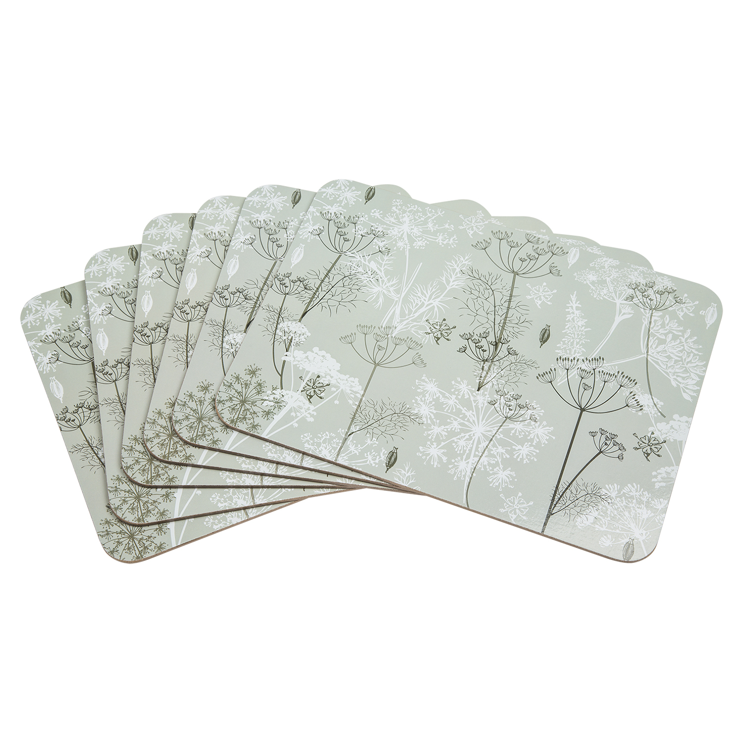 Set of 6 Impress Dill Flower Placemats  - Green Image 2