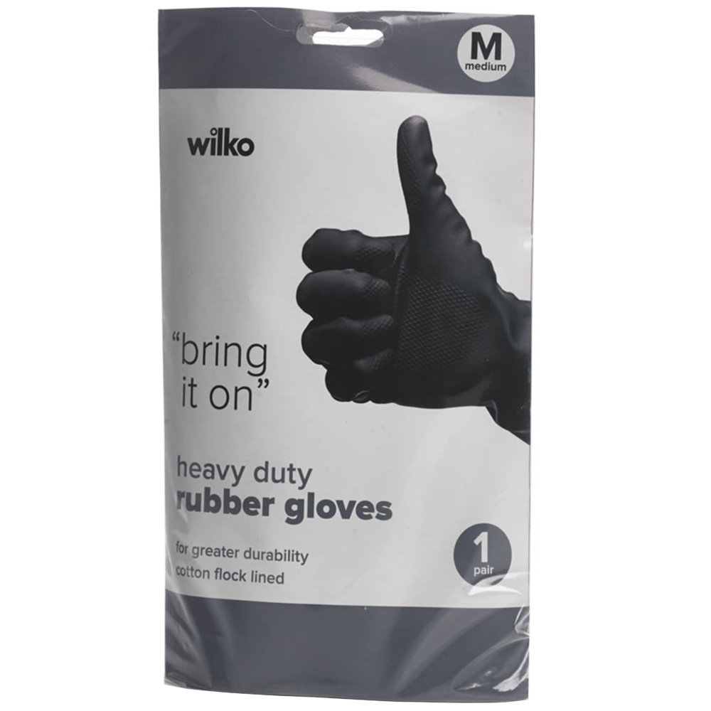 Wilko Medium Heavy Duty Rubber Gloves Image 1
