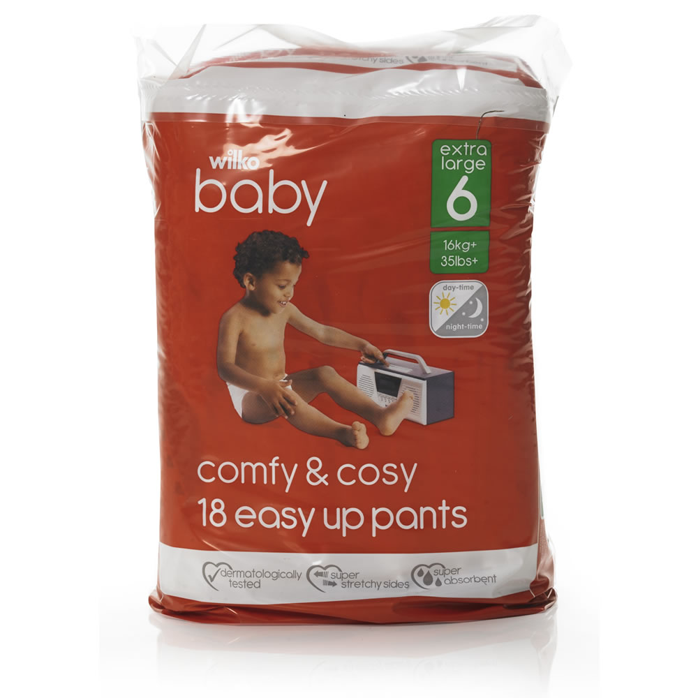 Wilko Comfy & Cosy Easy Up Pants Size 6 Extra Large 18pk Image