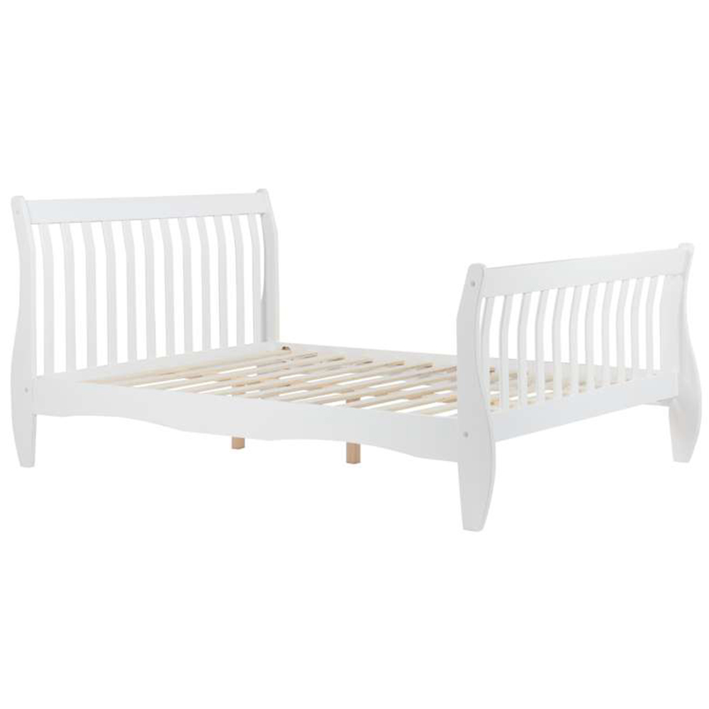 Belford Double White Wooden Bed Image 2