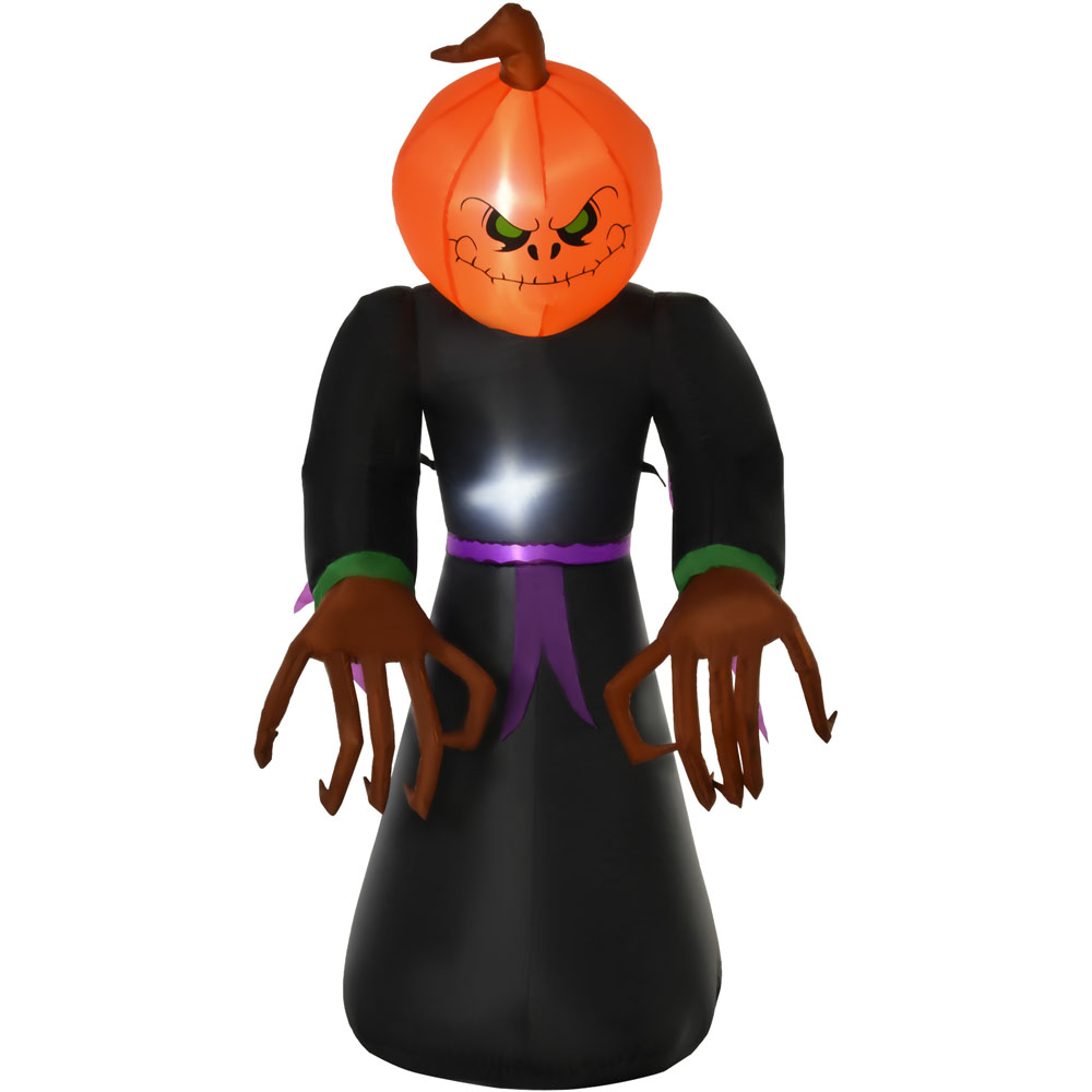 HOMCOM Halloween Inflatable Pumpkin Man 7ft Image 1