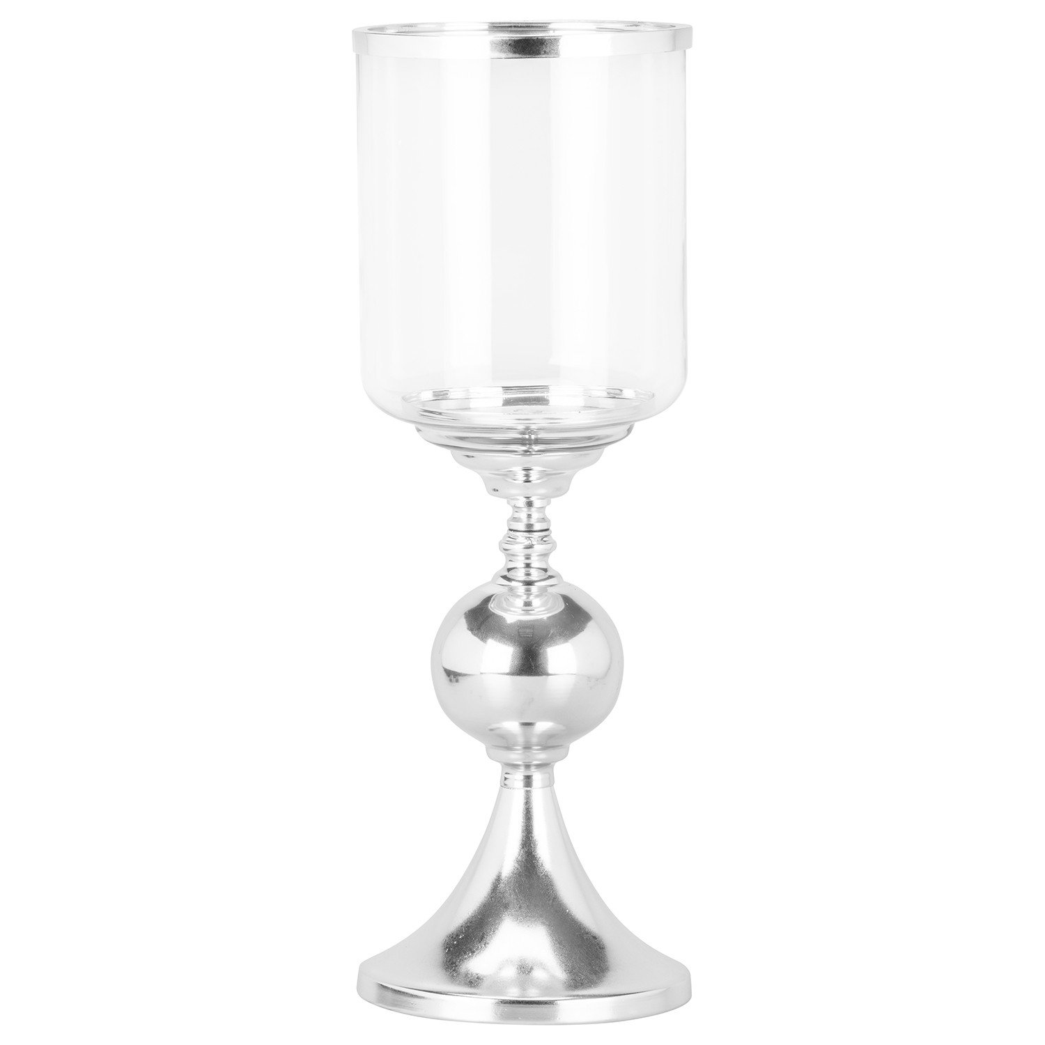 Silver Table Top Hurricane Candle Holder Image