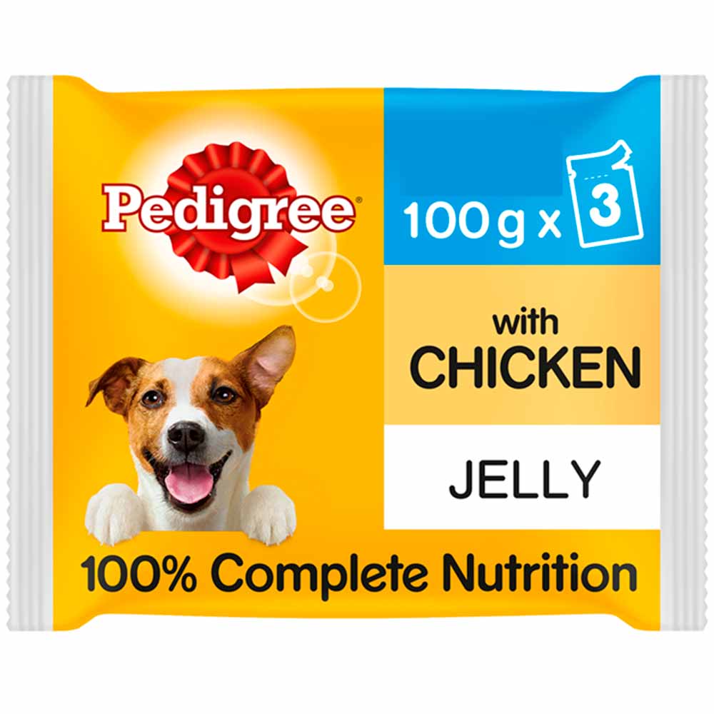 Pedigree Chicken in Jelly Dog Food Pouches 3 x 100g Image 1