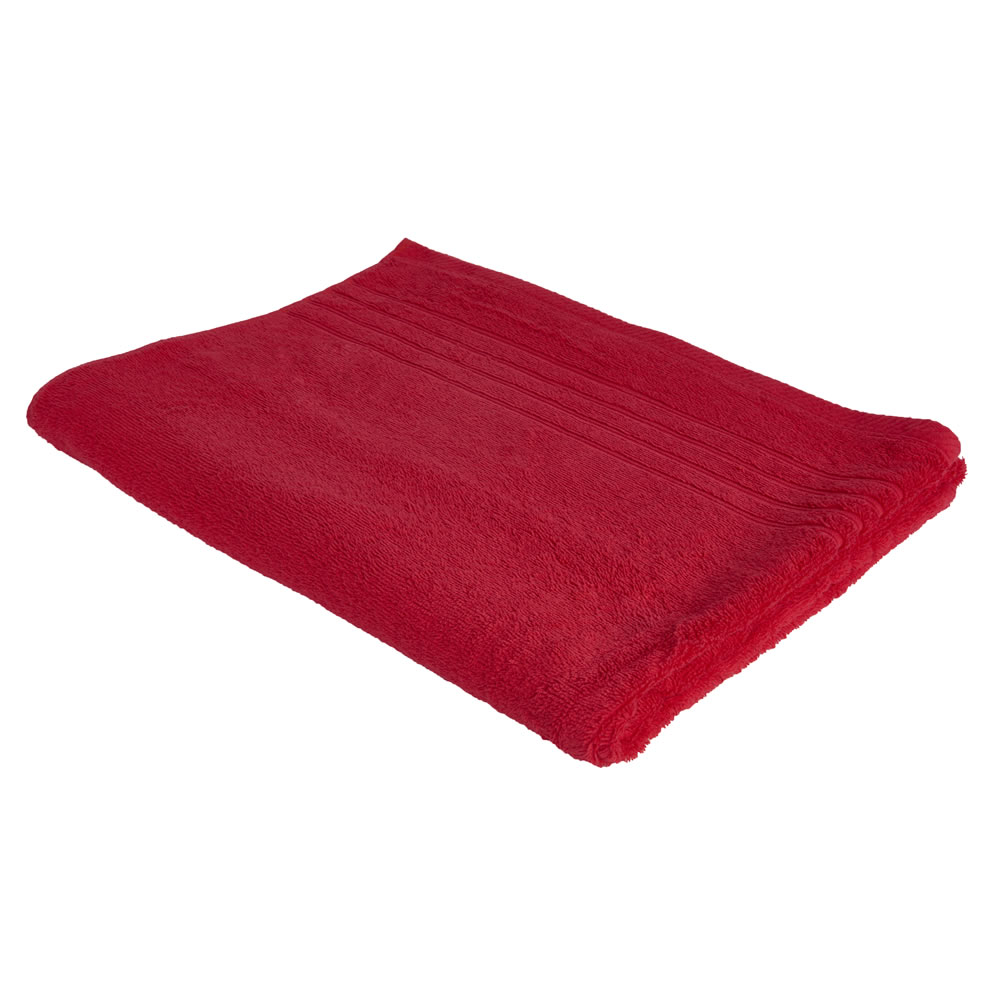 Wilko Chilli Red Bath Sheet Image 1