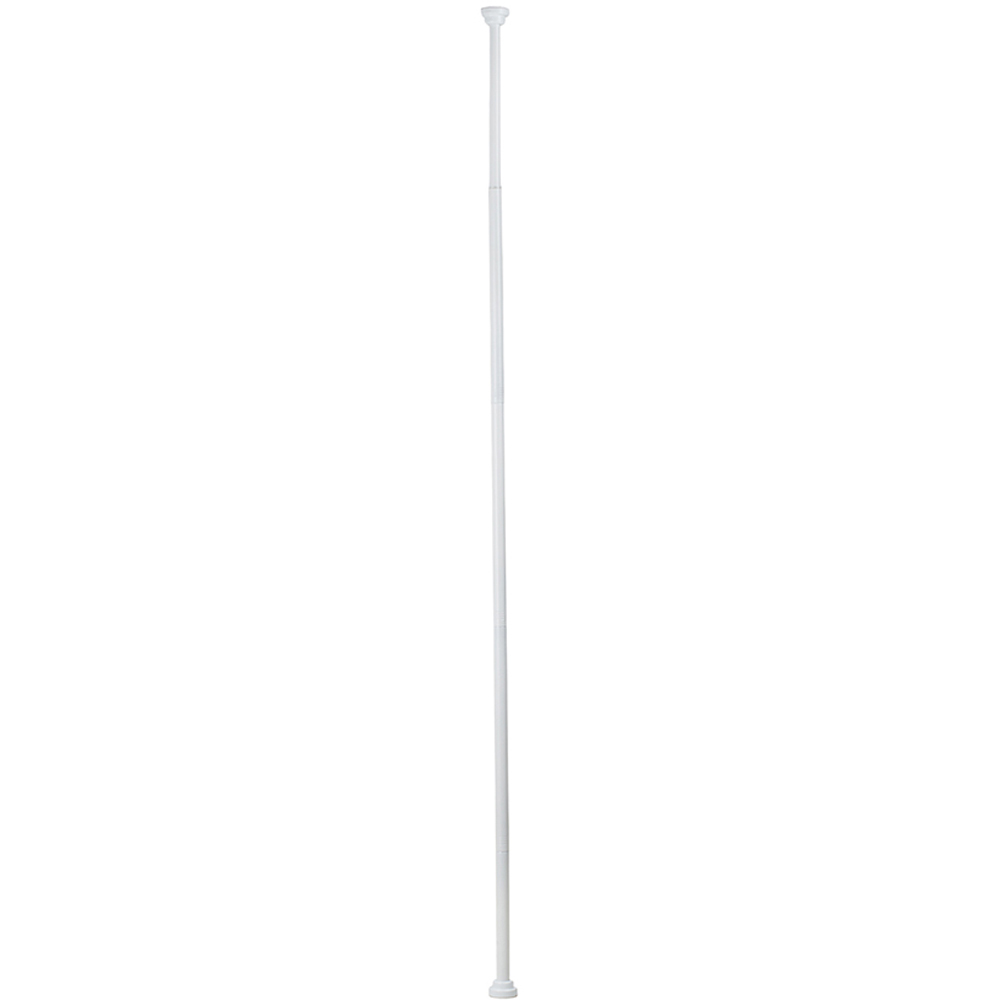 Living and Home 45-170cm White Stainless Steel Telescopic Curtain Rod Image 1