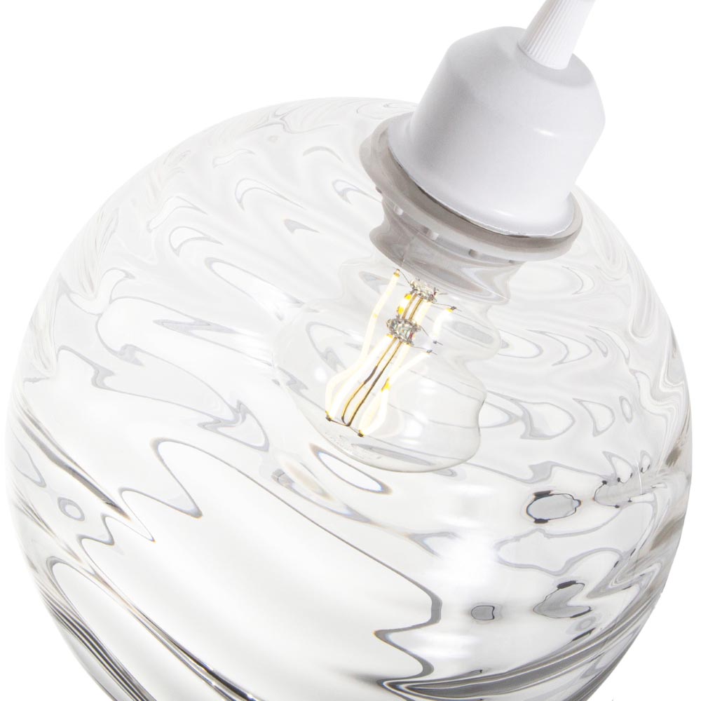 Happy Homewares Designer Clear Circular Ribbed Glass Non Electric Pendant Shade Image 4