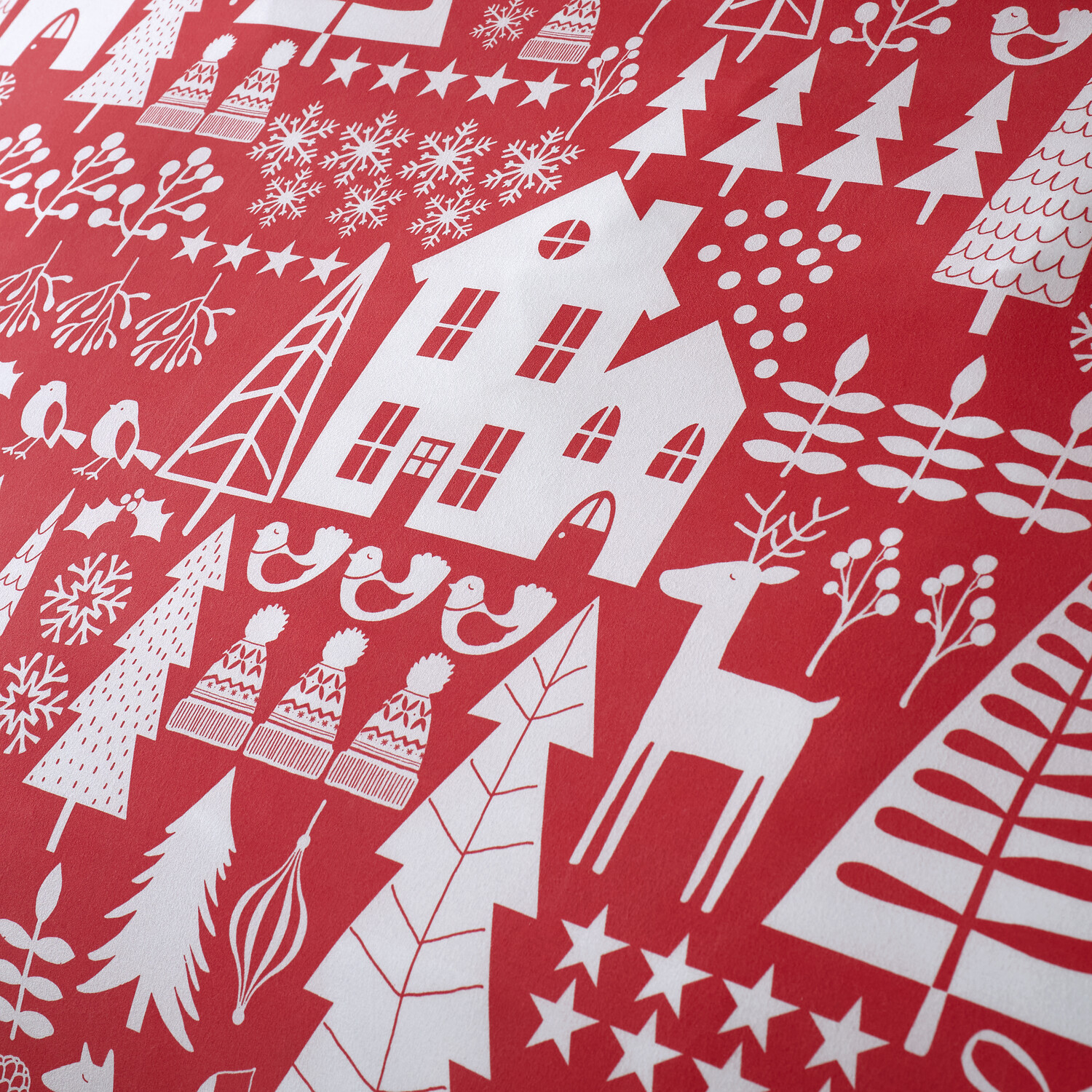 Christmas Houses Duvet Set - Red / Single Image 5