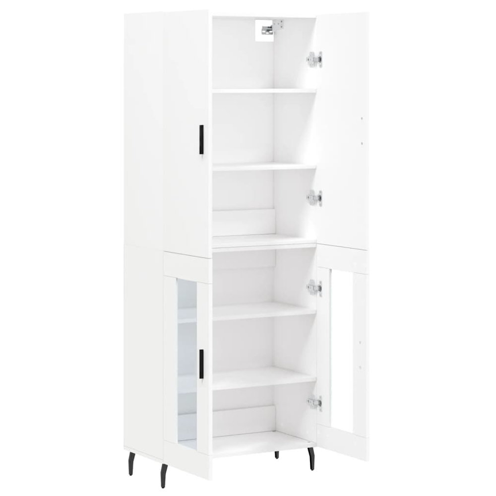 vidaXL 4 Door White Highboard Image 4