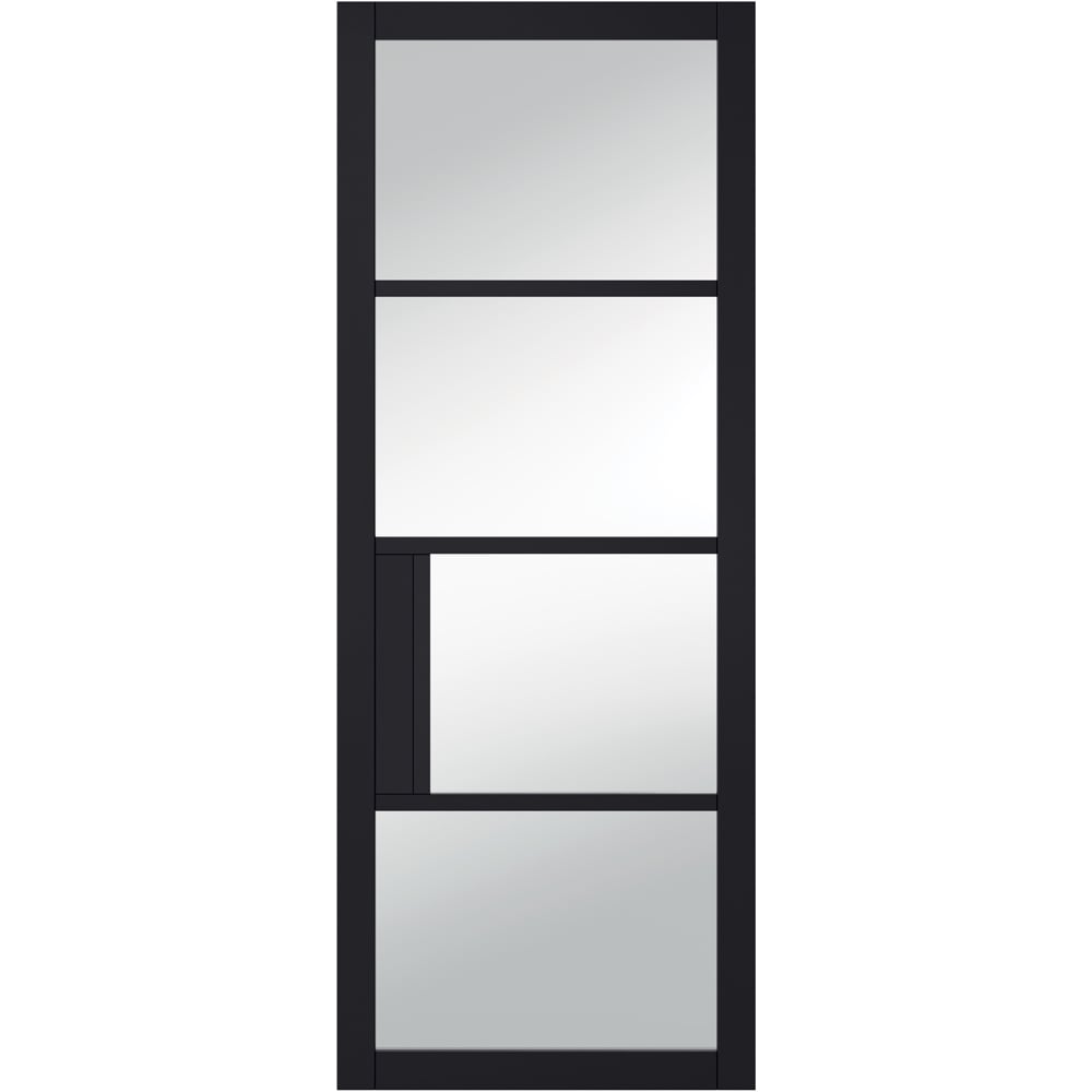 LPD Chelsea Black 4L Clear Glazed Internal Door 1981 x 686mm Image 1