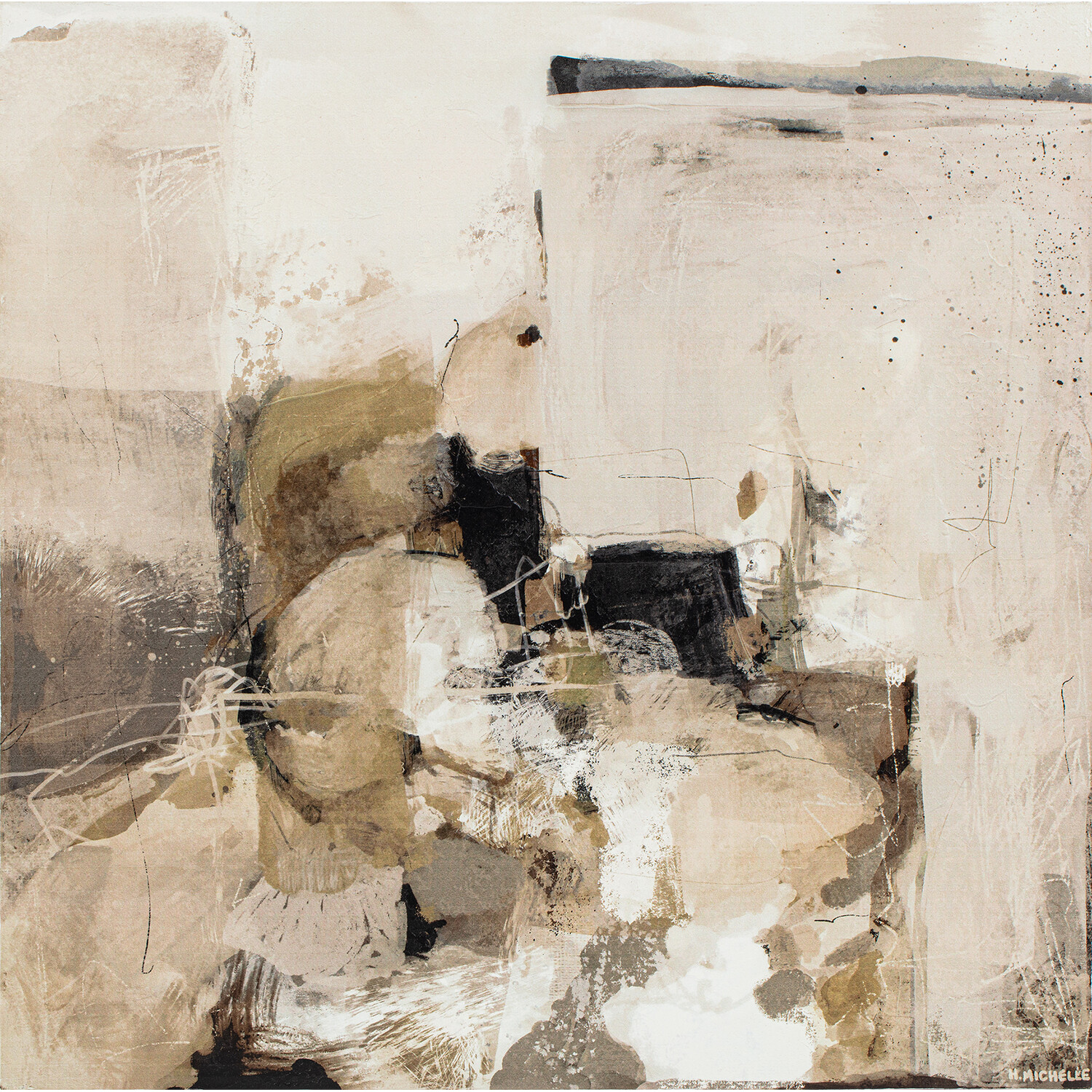 Neutral Contemporary Canvas Art Neutral Image 1