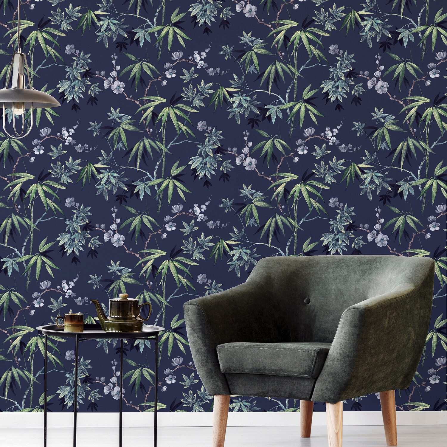 Jasmine Garden Wallpaper - Navy Image 3